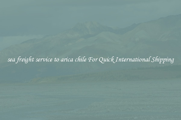 sea freight service to arica chile For Quick International Shipping