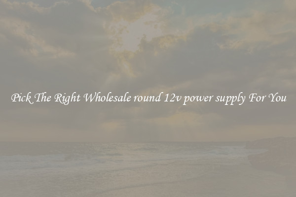 Pick The Right Wholesale round 12v power supply For You