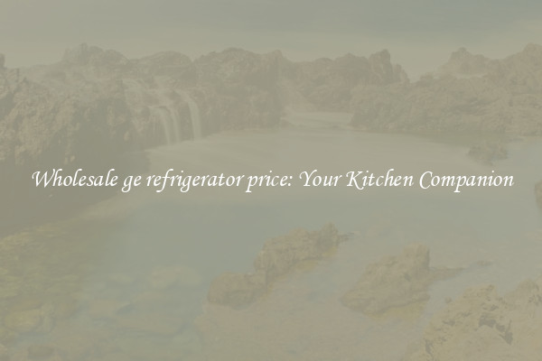 Wholesale ge refrigerator price: Your Kitchen Companion
