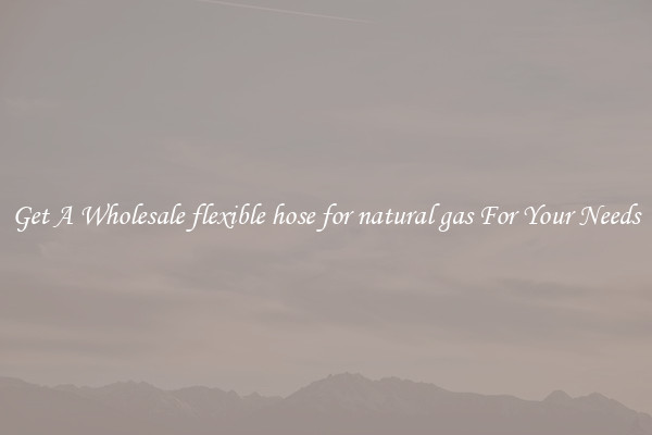 Get A Wholesale flexible hose for natural gas For Your Needs