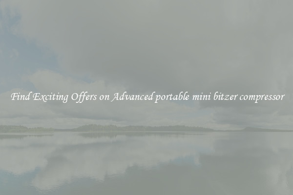 Find Exciting Offers on Advanced portable mini bitzer compressor