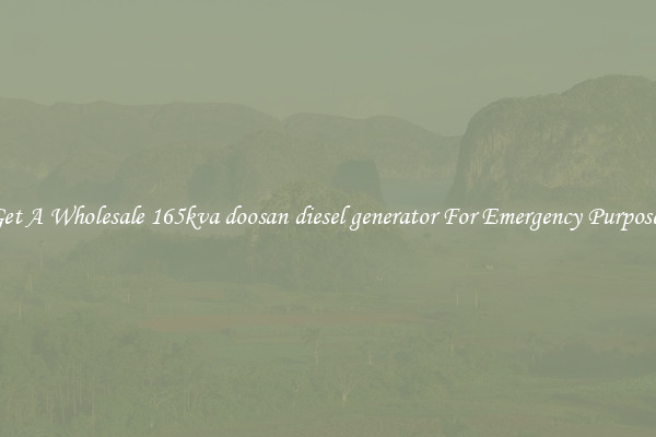 Get A Wholesale 165kva doosan diesel generator For Emergency Purposes