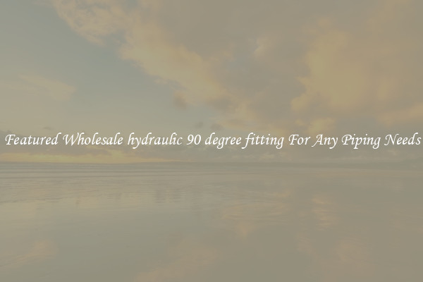 Featured Wholesale hydraulic 90 degree fitting For Any Piping Needs